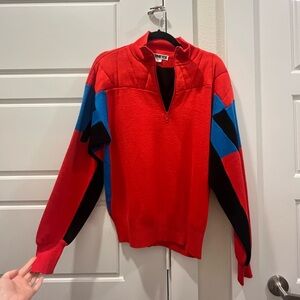 Obermeyer vintage red quarter zip up sweater